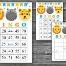 Safari animals bingo game, Safari animals bingo card,60 Printable card,INSTANT DOWNLOAD--177