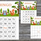 Woodland animals bingo game,Woodland bingo card,60 Printable card,INSTANT DOWNLOAD--170
