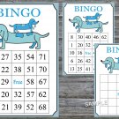 Dachshund bingo game,Blue dog bingo card,60 Printable card,INSTANT DOWNLOAD--168