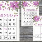 Purple flowers bingo game,Floral bingo card,60 Printable card,INSTANT DOWNLOAD--129