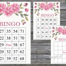 Pink flowers bingo game,Floral bingo card,60 Printable card,INSTANT DOWNLOAD--128