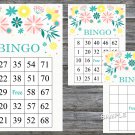 Flowers bingo game,Floral bingo card,60 Printable card,INSTANT DOWNLOAD--124
