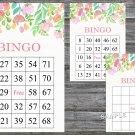 Watercolor Flowers bingo game,Floral bingo card,60 Printable card,INSTANT DOWNLOAD--121