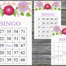 Purple and burgundy Flowers bingo game,Floral bingo card,60 Printable card,INSTANT DOWNLOAD--118