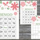 Pink Flowers bingo game,Floral bingo card,60 Printable card,INSTANT DOWNLOAD--117