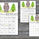 Bear baby shower bingo cards,Woodland baby shower game ,60 Prefilled Bingo Cards-368