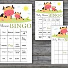 Cow baby shower bingo cards, Cow baby shower game ,60 Prefilled Bingo Cards-347