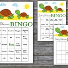 Cute Turtle baby shower bingo cards,Turtle baby shower game ,60 Prefilled Bingo Cards-333