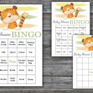Tiger baby shower bingo cards,Jungle baby shower game ,60 Prefilled Bingo Cards-321