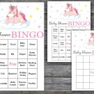 Unicorn baby shower bingo cards,Unicorn baby shower game ,60 Prefilled Bingo Cards-319