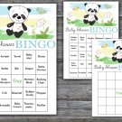 Baby Panda baby shower bingo cards,Jungle baby shower game ,60 Prefilled Bingo Cards-309