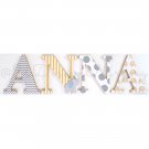 Elephant Themed Wooden Wall Letters For Girls Nursery