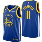 Men's Golden State Warriors #11 Klay Thompson Royal With No.6 Patch Stitched Basketball Jersey