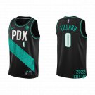 Men's Portland Trail Blazers #0 Damian Lillard Black City Edition Stitched Basketball Jersey