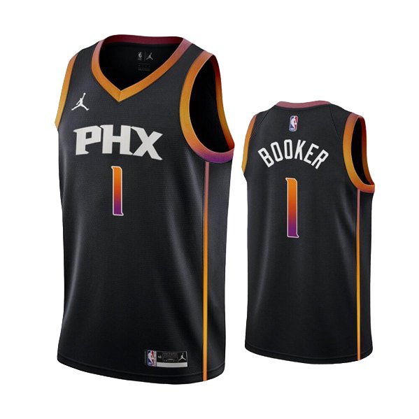 Men's Phoenix Suns #1 Devin Booker Balck Stitched Basketball Jersey