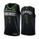 MEN'S ADULT Minnesota Timberwolves #1 Anthony Edwards Black City Stitched Basketball Jersey