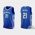MEN'S ADULT Milwaukee Bucks #21 Jrue Holiday City Edition Blue Stitched Basketball Jersey