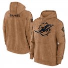 Pullover Hoodie Men's Miami Dolphins 2023 Salute to Service Brown Color