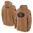 Pullover Hoodie Men's San Francisco 49ers 2023 Salute to Service Brown Color