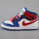 Youth Running Weapon Air Jordan 1 Blue/White/Red Shoes 111