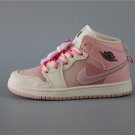 Youth Running Weapon Air Jordan 1 Pink/Cream Shoes 108
