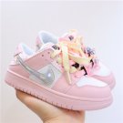 Youth Running Weapon Air Jordan 1 Low Pink/White Shoes 092