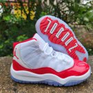 Youth Running Weapon Air Jordan 11 White/Red Shoes 019