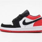 Youth Running Weapon Air Jordan 1 Black/Red/White Low Top Shoes 089