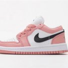 Youth Running Weapon Air Jordan 1 Pink/White Low Top Shoes 074