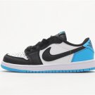 Youth Running Weapon Air Jordan 1 White/Blue/Black Low Top Shoes 057