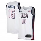USA Men’s National Team Devin Booker 15 USA Basketball Jersey USA  OLYMPIC JERSEYS 2024