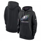 Pullover Hoodie Women's Philadelphia Eagles 2024 Crucial Catch Club Black Color