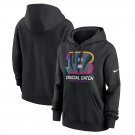 Pullover Hoodie Women's Cincinnati Bengals 2024 Crucial Catch Club Black Color