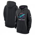 Pullover Hoodie Women's Miami Dolphins 2024 Crucial Catch Club Black Color