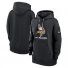 Pullover Hoodie Women's Minnesota Vikings 2024 Crucial Catch Club Black Color