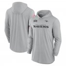 Men's Baltimore Ravens 2024 Salute to Service Club Fleece Pullover Hoodie Gray Color