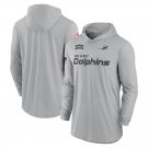Men's Miami Dolphins 2024 Salute to Service Club Fleece Pullover Hoodie Gray Color