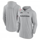 Men's Baltimore Ravens 2024 Salute to Service Club Fleece Pullover Hoodie Gray Color