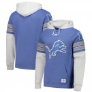 Men's '47 Detroit Lions Double Header Blitz Cornerback Pullover Hoodie - Blue