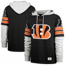 Men's '47 Cincinnati Bengals Double Header Blitz Cornerback Pullover Hoodie - Black