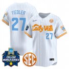 Tennessee Volunteers Men’s #27 Kinsey Fiedler 2025 Pinstripe Vapor Limited Baseball Jersey