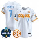 Tennessee Volunteers Men’s #7 Monica Abbott 2025 Pinstripe Vapor Limited Baseball Jersey