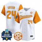 Tennessee Volunteers Men’s #24 McKenna Gibson Softball 2025 White Vapor Limited Baseball Jersey