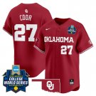Oklahoma Sooners Men’s #27 Hannah Coor Softball 2025 Crimson Vapor Limited Baseball Jersey