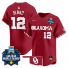 Oklahoma Sooners Men’s #12 Maya Bland Softball 2025 Crimson Vapor Limited Baseball Jersey