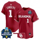 Oklahoma Sooners Men’s #1 Cydney Sanders Softball 2025 Crimson Vapor Limited Baseball Jersey