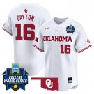 Oklahoma Sooners Men’s #16 Abigale Dayton Softball 2025 White Vapor Limited Baseball Jersey