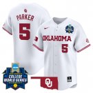 Oklahoma Sooners Men’s #5 Ella Parker Softball 2025 White Vapor Limited Baseball Jersey