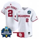 Oklahoma Sooners Men’s #2 McEnroe-Marinas Softball 2025 White Vapor Limited Baseball Jersey