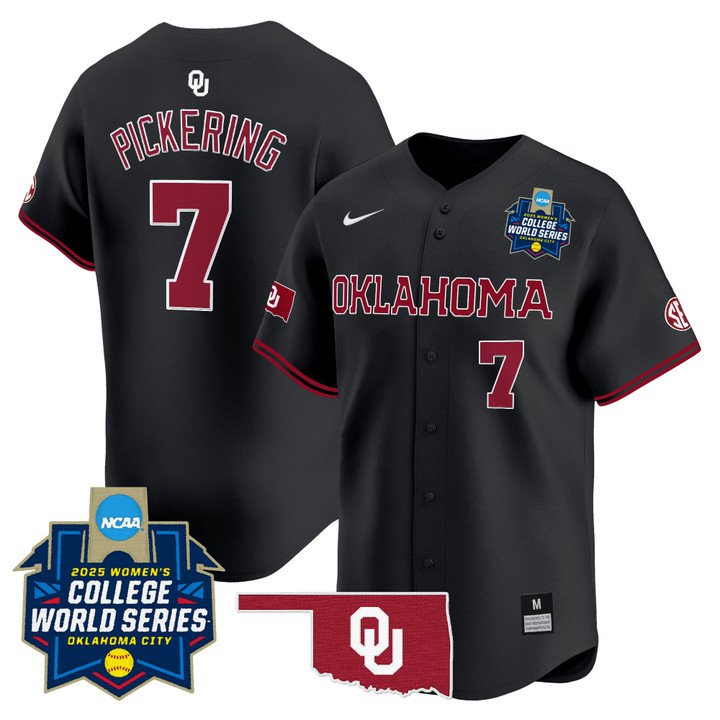 Oklahoma Sooners Men&acirc;��s #7 Kasidi Pickering Softball 2025 Black Vapor Limited Baseball Jersey